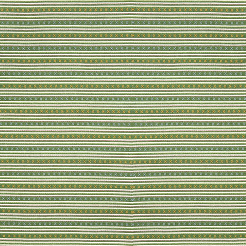 Kit Kemp Criss Cross Striped Fabric in Green
